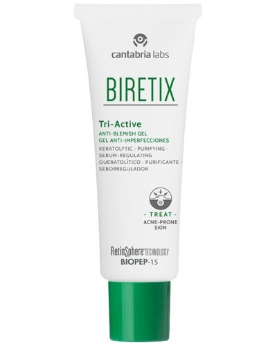 Biretix intensyvus gelis mišriai, riebiai, aknės pažeistai, suaugusiųjų odai „Tri-active gel“ 50 ml.